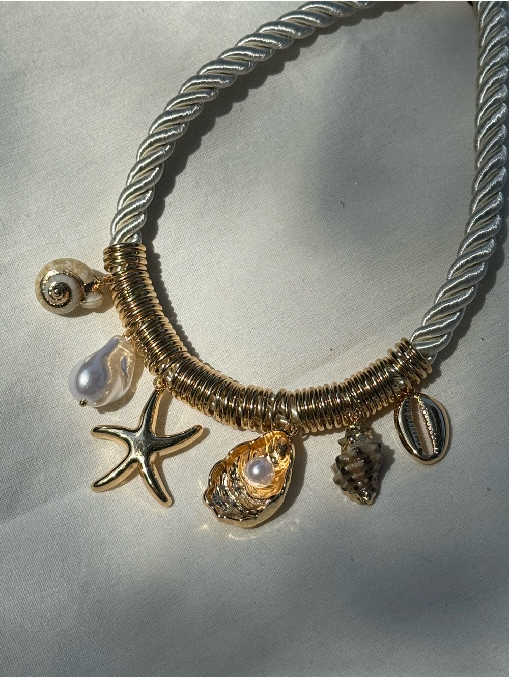 Gold Seashell Charm Necklace - Summer Vibes